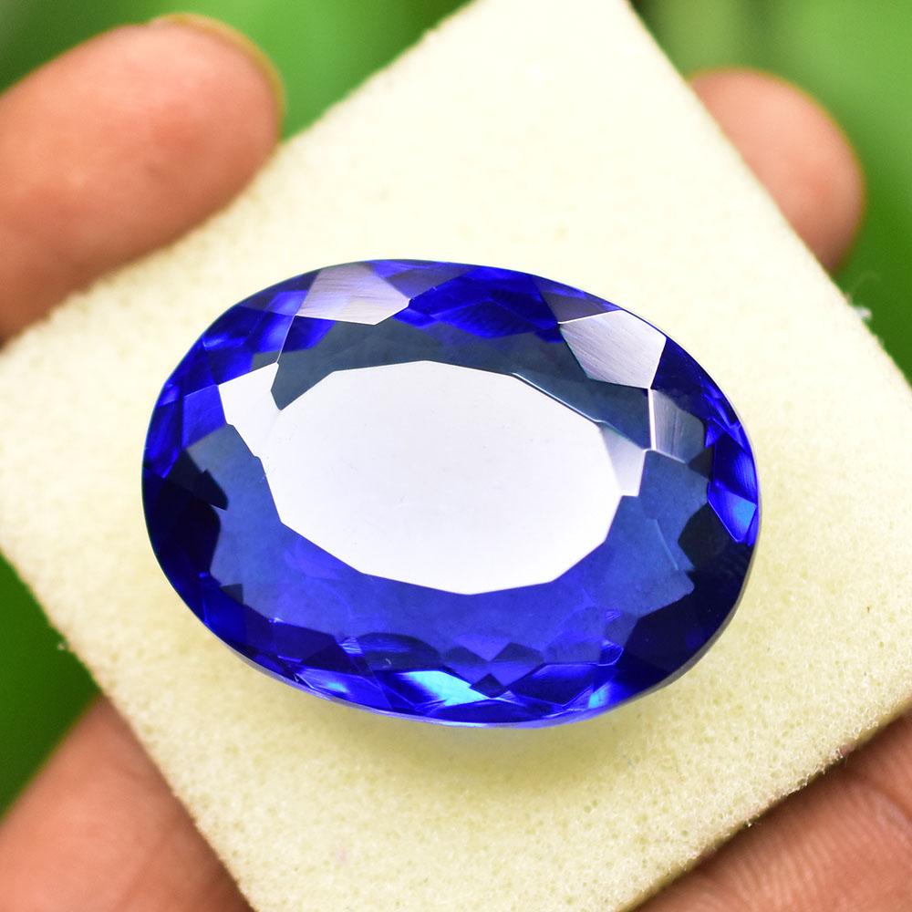 Blue Sapphire Loose Gemstone 82.85 Ct Lab Grown Oval Cut September Birthstone for Gem Collections
