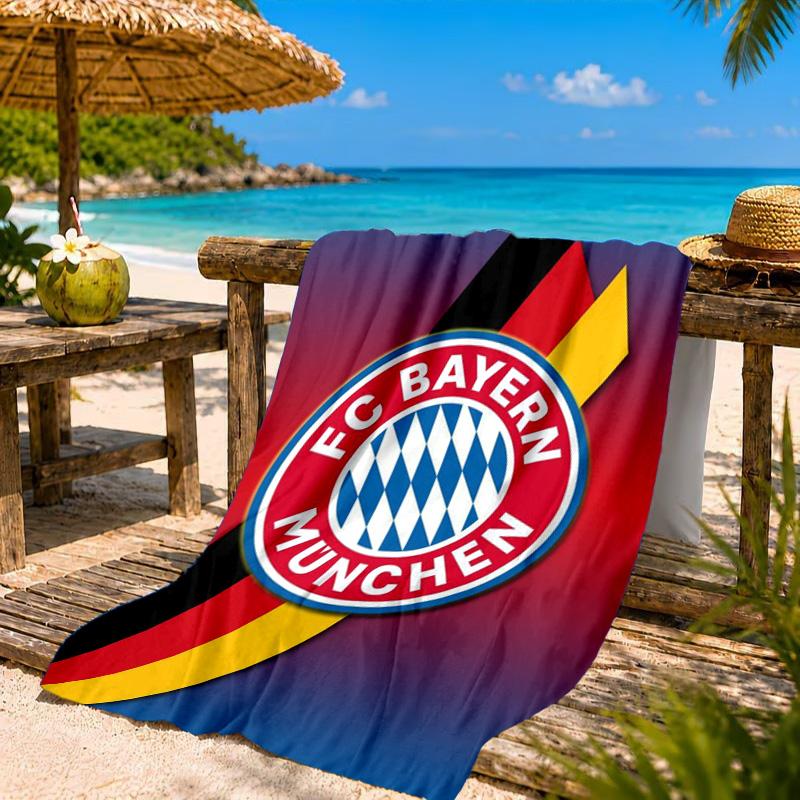 Munich FC Artwork Printed Microfiber Beach Towel, Soft And Absorbent, Quick-Dry, Ideal for Summer Travel, Beach Essential, Swimming Pool