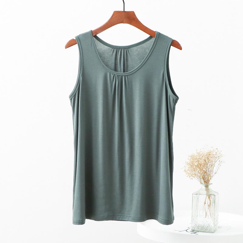 

Женская майка без рукавов из модала большого размера - Летний утягивающий базовый слой 2XL зелёный/серый