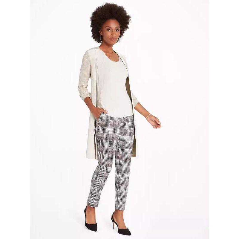 Stretch High Waist Gingham Casual Pants Fall and Winter Fashion Plus Size Women's Pencil Pants Pocket Pants Chubby Girl Thin and Comfortable