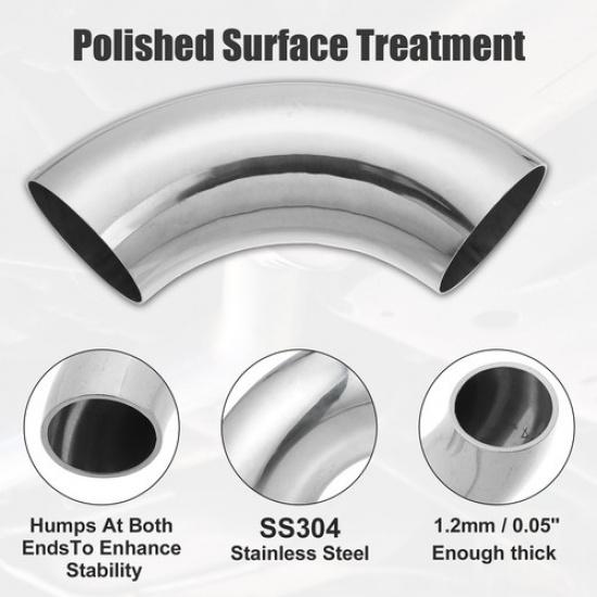 Single OD 3 Inch 90 Degree 1043" Mandrel Bend Elbow Stainless Steel Universal