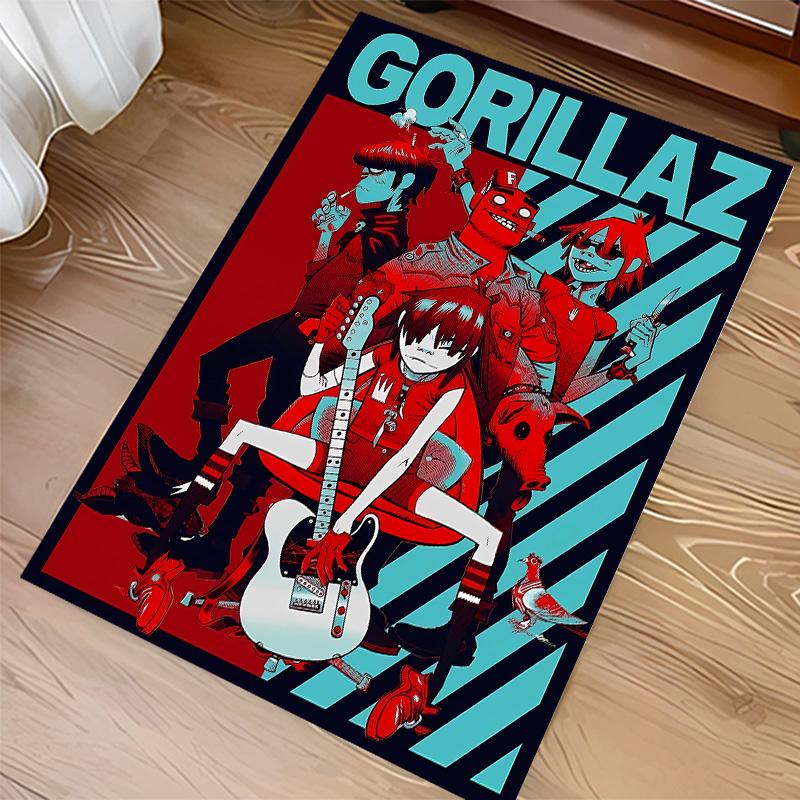 G-Gorillaz band Print Area Rug - Soft, Washable Non-Slip Indoor Mat for Office Chairs, Living Room, Home Office Decorative Rug