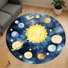 1pc Sun Planet Round Chair Mat Office Area Rug - Non-Slip, Floor Mat for Office, Bedroom, and Indoor Decor P127241