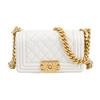 Grain Embossed Calfskin Crossbody Bag, Shoulder Bag Small Women's Pearlescent White A67085-B09142-10601