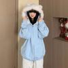 Unisex Hooded Jacket With Detachable Cat Ear Faux Fur Trim Streetwear Outerwear
