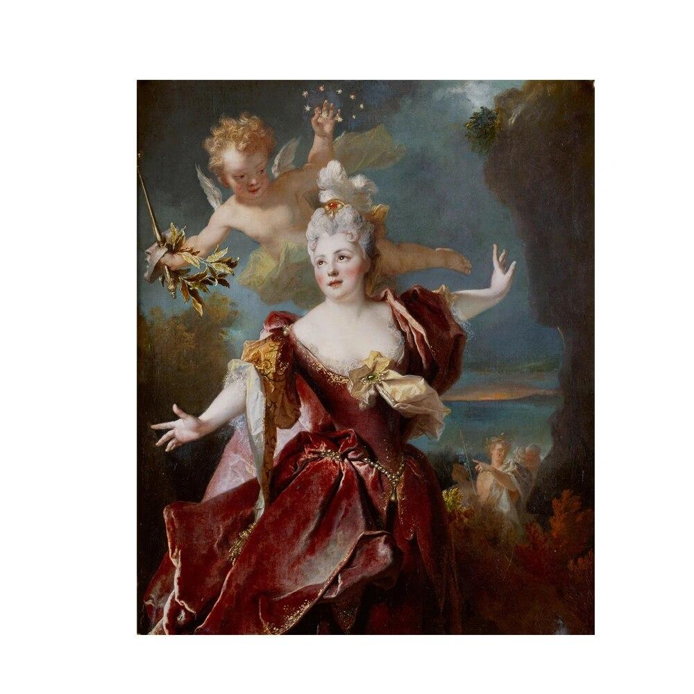 

Винтажная картина маслом, постер, мадемуазель Дюкло в роли Ариадны, принты, искусство эпохи Возрождения, холст, картина, декор для гостиной 21cm×30cm NoFrame