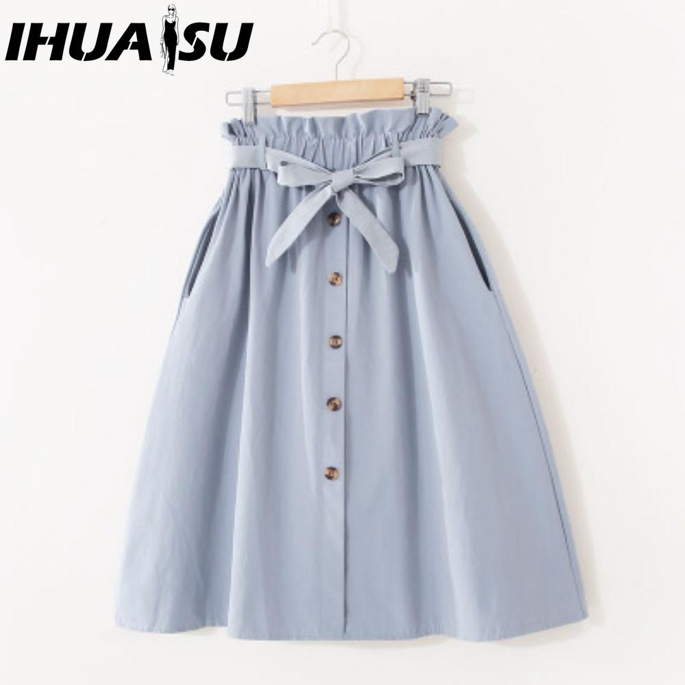 IHUASU Saia Feminina da Moda Casual Verão Primavera