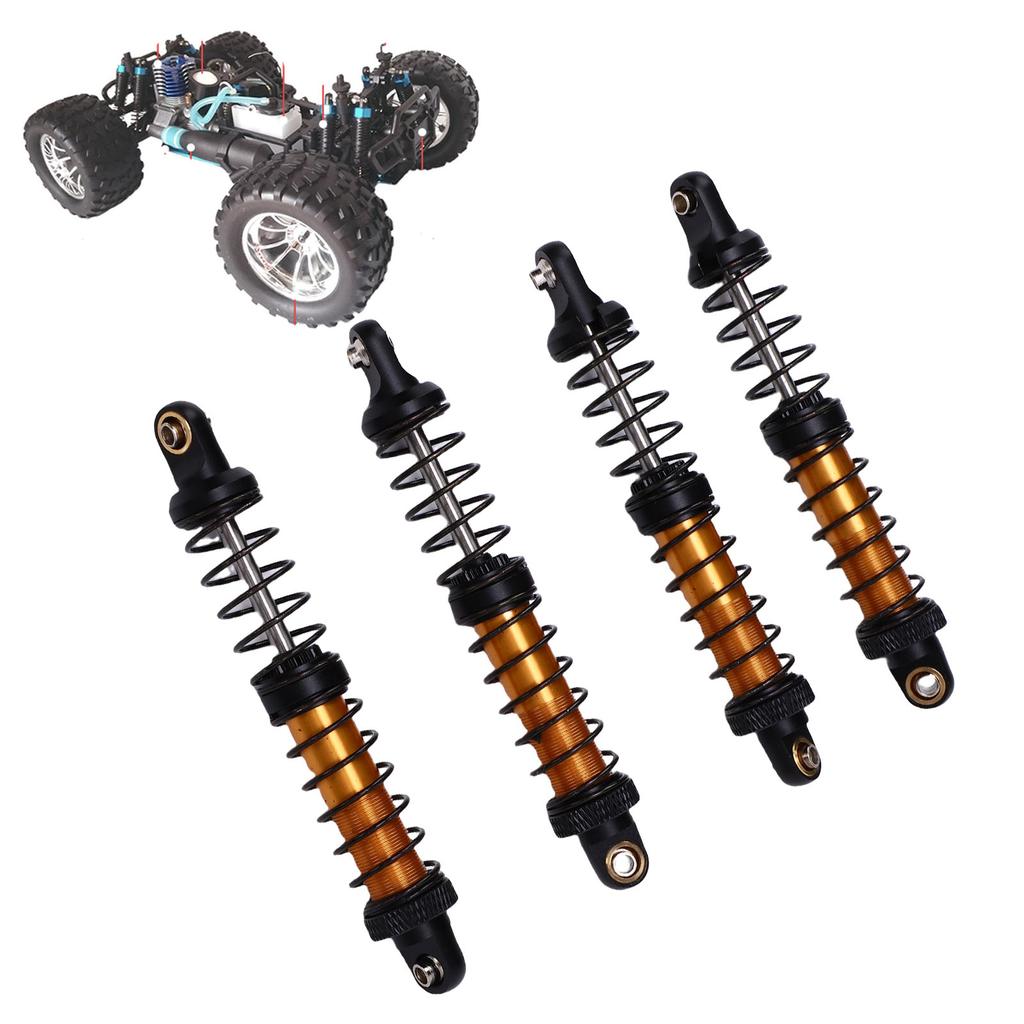 4 Pack Metal RC Car  s High Strength 90mm RC Car Shocks for 1Celsius10 Scale   with 8 Spare Springs