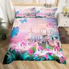 Castle Duvet Cover Set Full Queen Size Medieval Castle Bedding Set Fairy Tale Myth Theme Quilt Cover Comforter Cover Set 2/3pcs