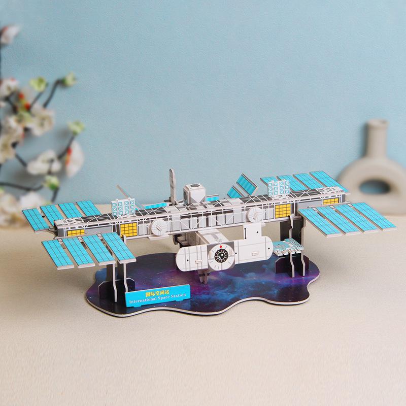 3D Paper Stereo Puzzle Kindergarten DIY Handmade Science Education Aerospace Early Learning Toy for Boys Girls Kids WL-055