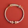 Peach Blossom Zodiac Red DIY Rope Bracelet - Handmade 8-Strand Braid for Beads.