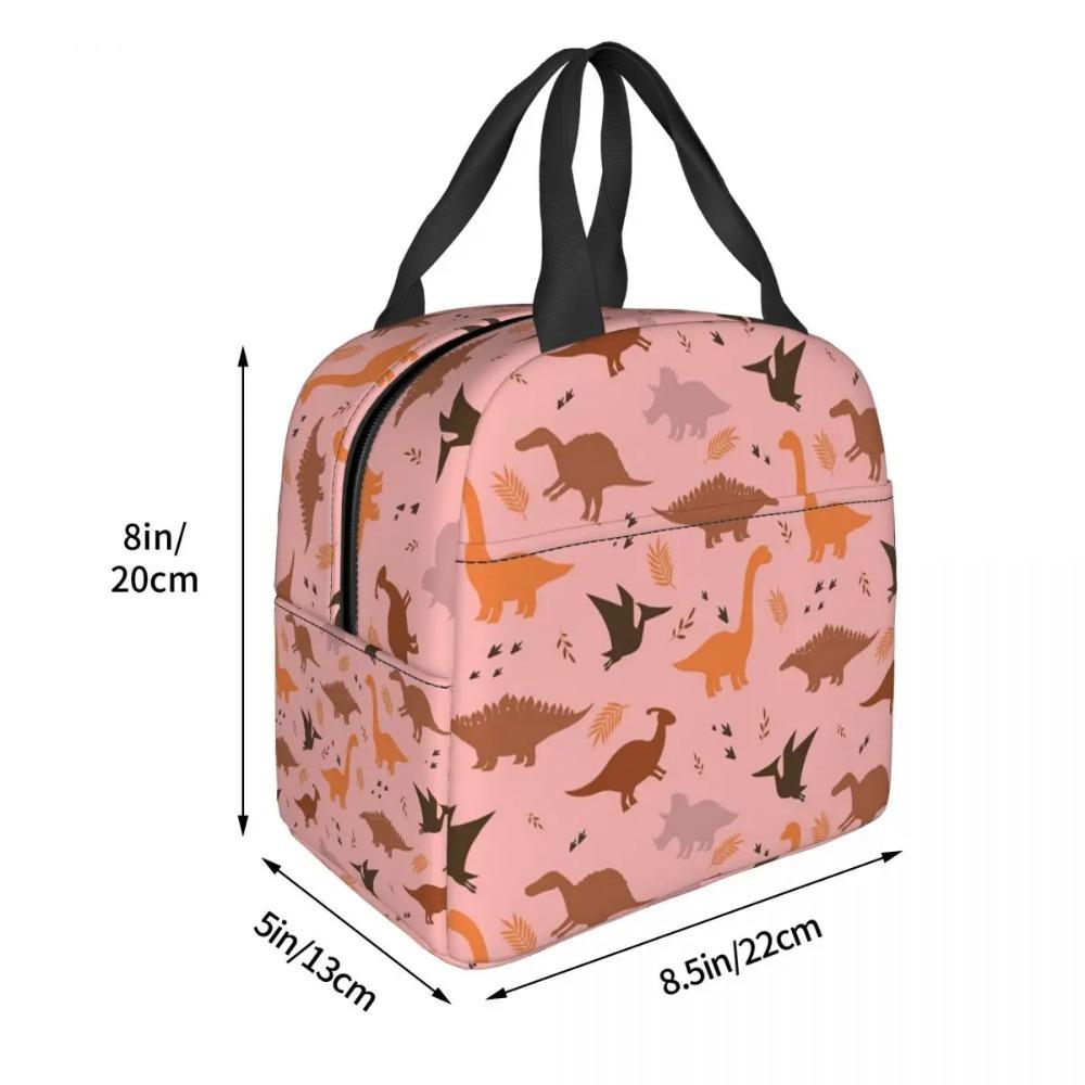 Cartoon Cute Dinosaur Pattern Insulated Lunch Bag for Women Office Cooler Thermal Food Box Tote Portable Lunch Boxes Container