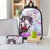 3Pcs Needy Girl Streamer Overload Backpack Set for Boy Girl Pen Bags Bookbag Sets with Lunch Box For School Students Knapsack