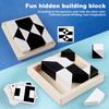 1 zestaw Czarno-biały układanka z klocków ukryty budynek gra planszowa z klocków geometryczny kształt poznanie przestrzenna wyobraźnia trening gra edukacyjna