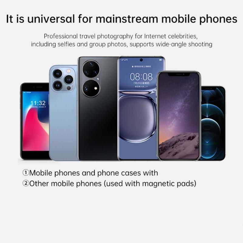 Rechargeable Magnetic LED Circle Light For Smartphone Rotating Angle Individual Portrait Mirror Portable Studio Lighting Type C Charging