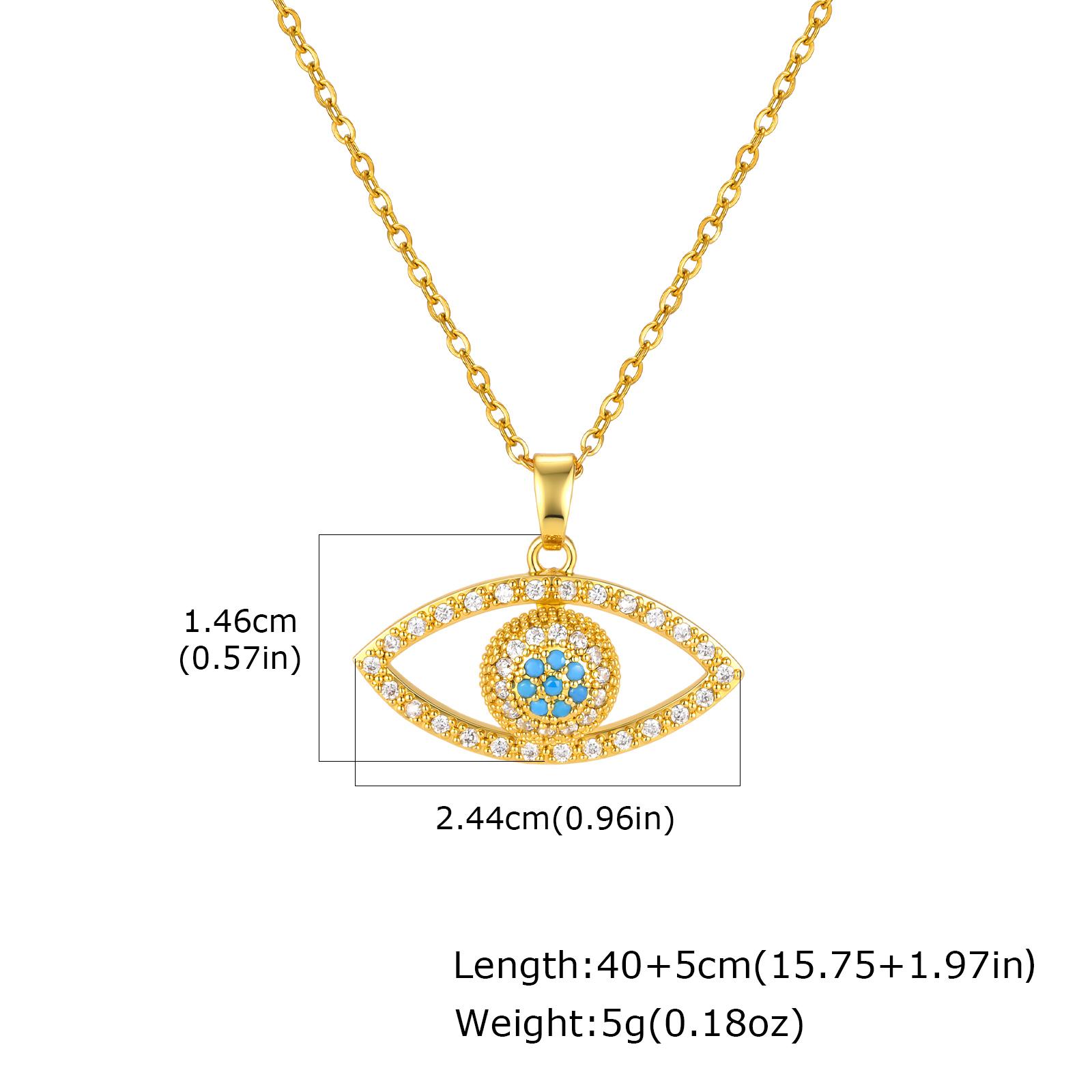 

Evil Eye Necklace, Stainless Steel Blue Zircon Rotating Pendant Protection Amulet Lucky Jewelry for Women