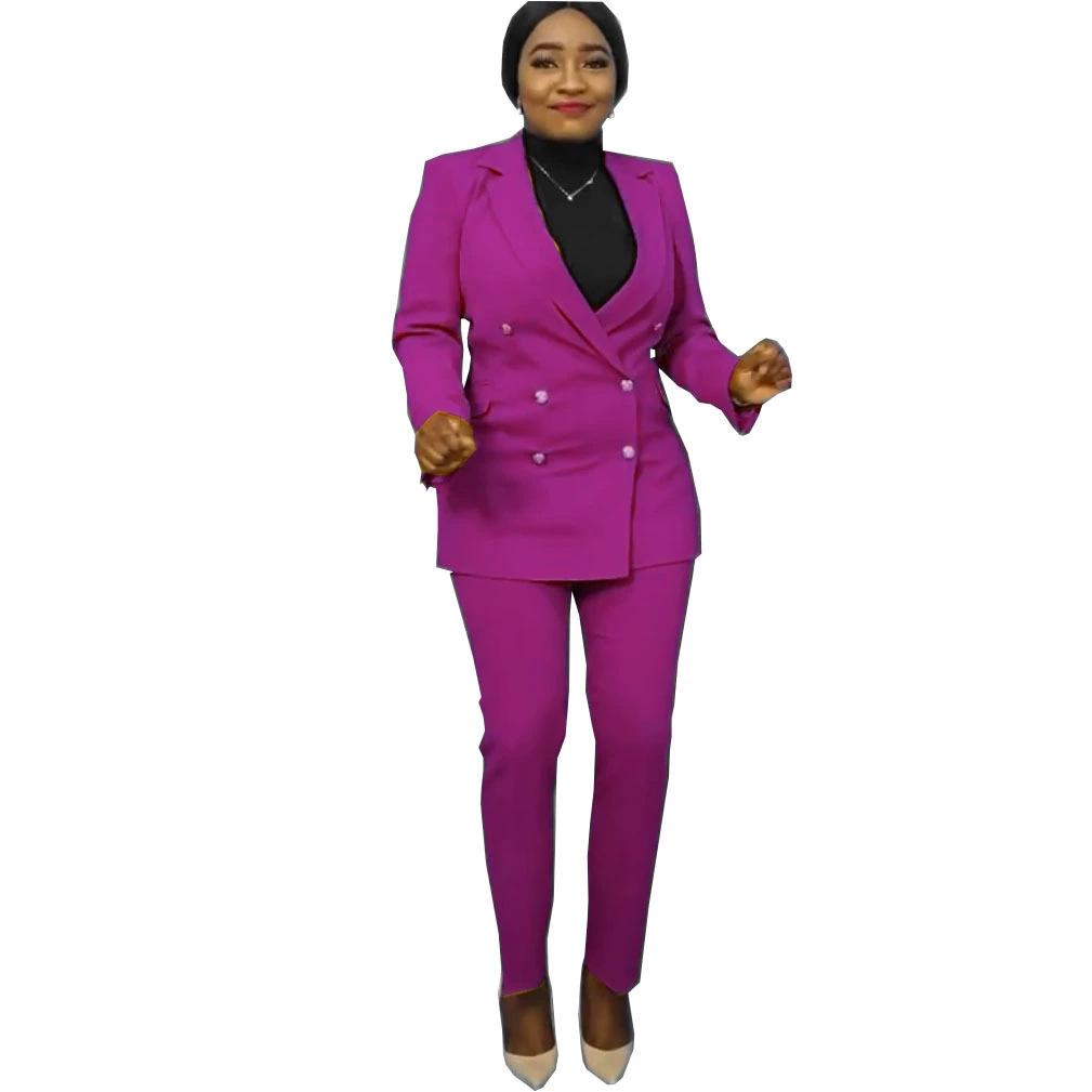 

Специальное предложение: Белые брюки и длинный рукав модный повседневный профессиональный костюм в стиле богини XXL фиолетовый