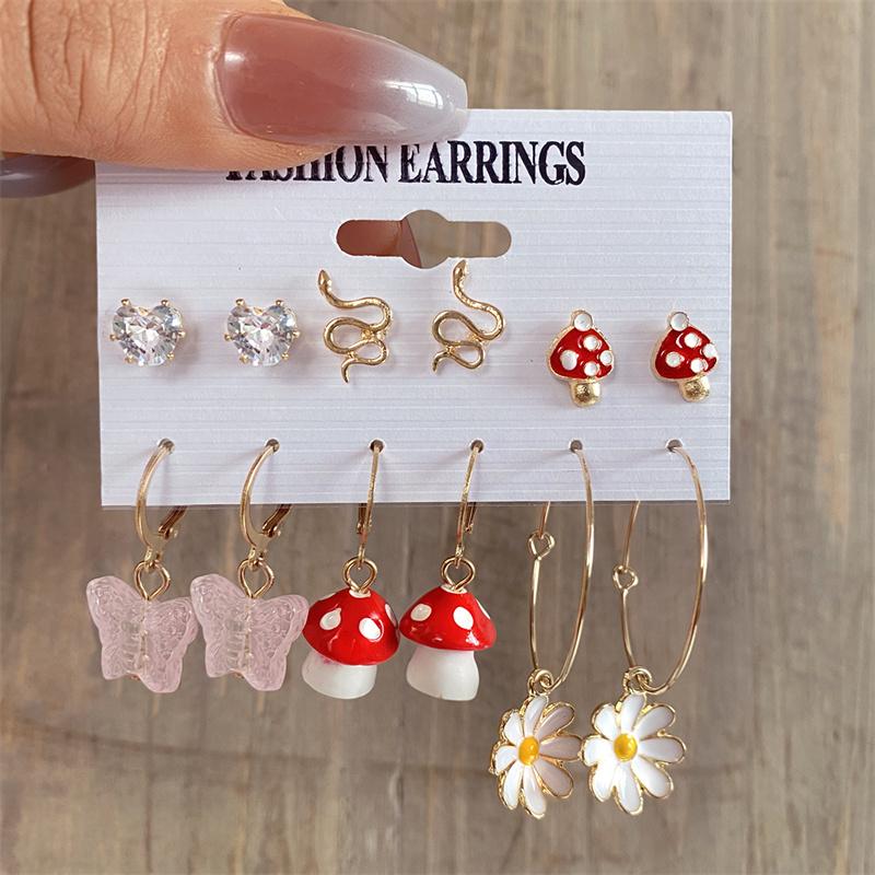 Trendy Colorful Earrings Set For Women Girls Green Resin Pearl Gold Color Metal Circle Dangle Earrings 2026 New Fashion