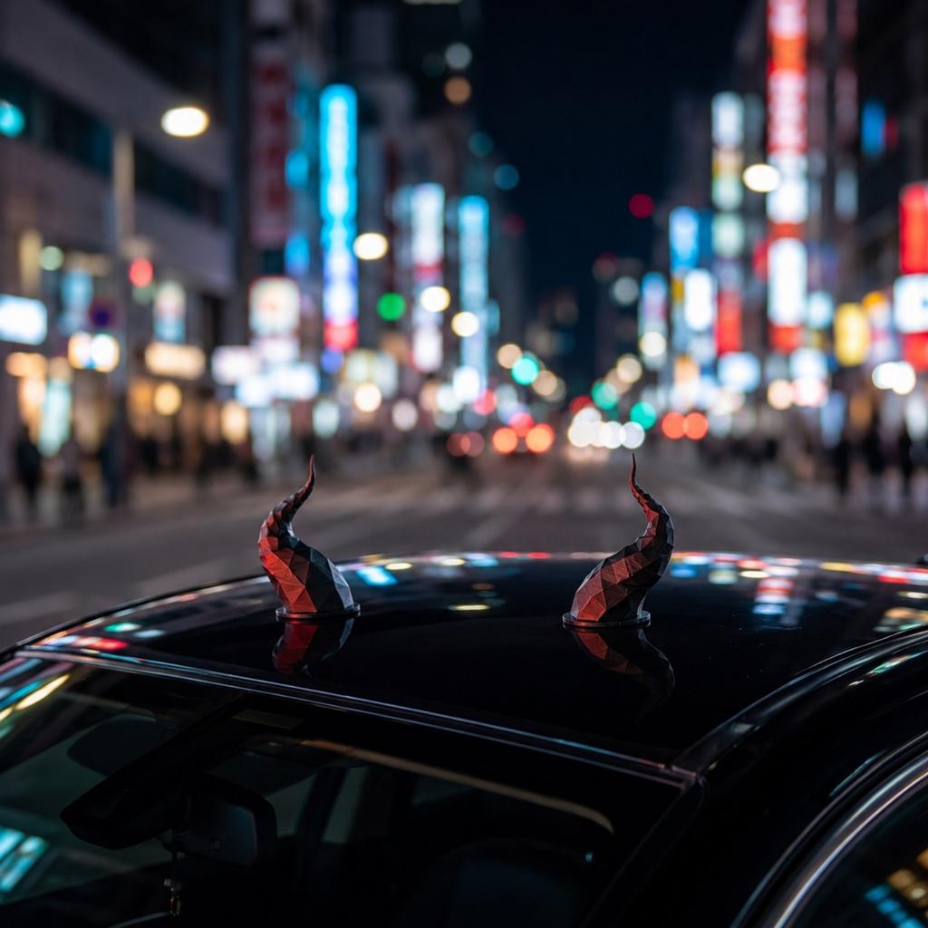 Car Roof Devil Decoration 27cm Black Red for Automotive Exterior