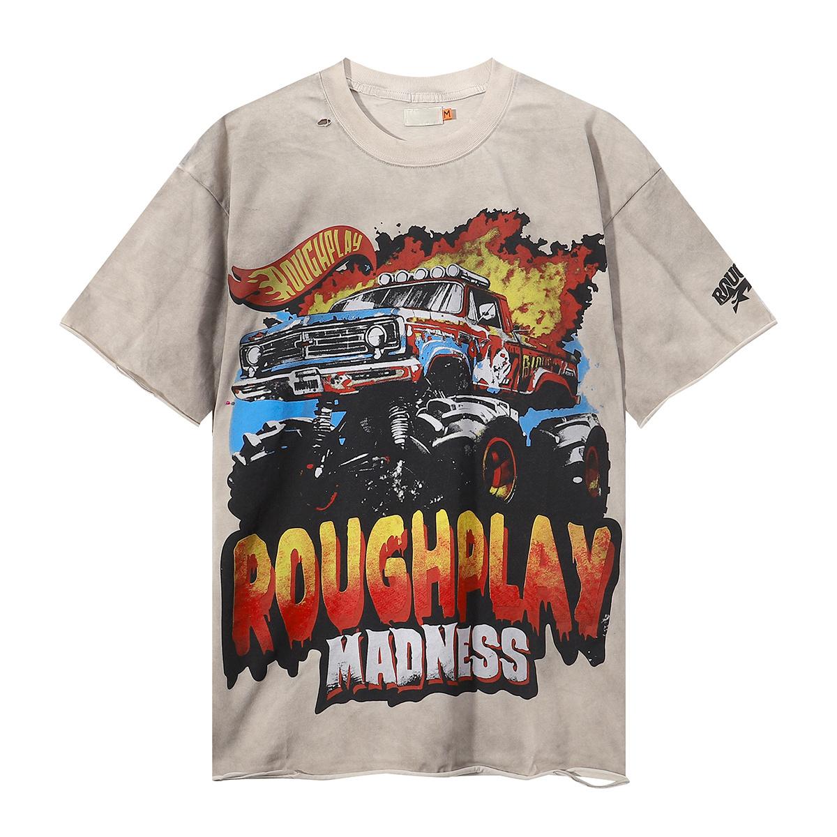Unisex Vintage Washed Monster Truck Graphic Oversized T-Shirt S