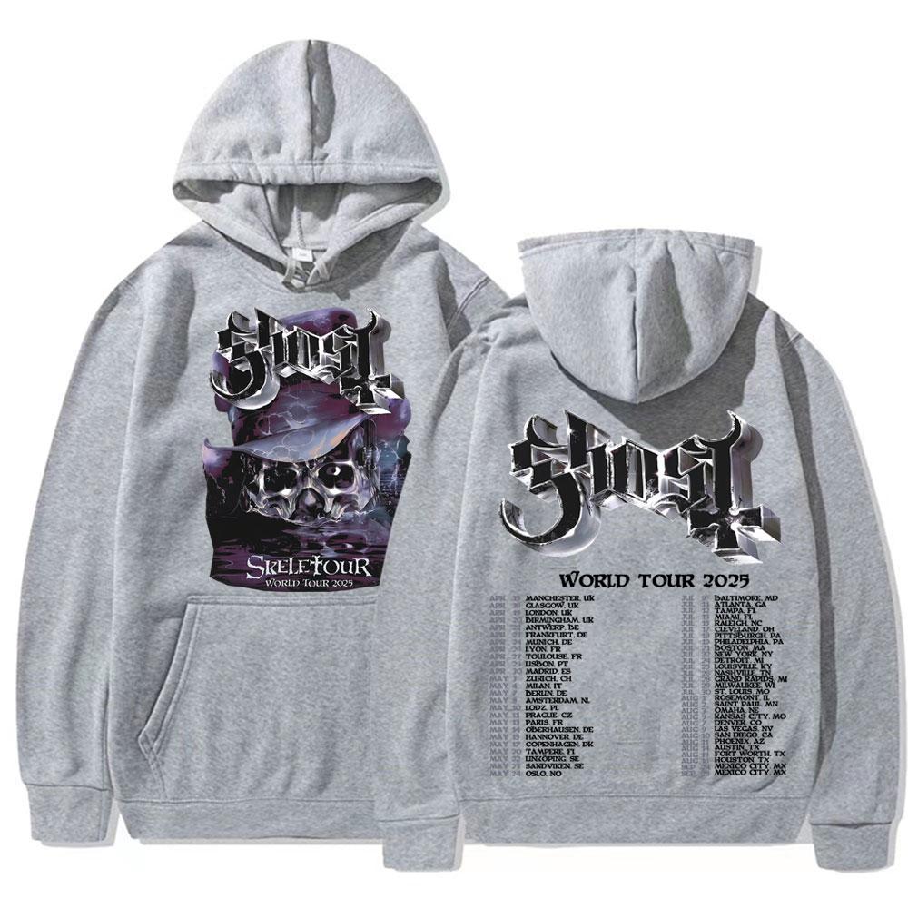 Band Ghost Skeletour World Tour 2025 Merch Hoodie Herren Damen Mode Hip Hop Cooles Sweatshirt Hochwertige Hoodies Streetwear Tops