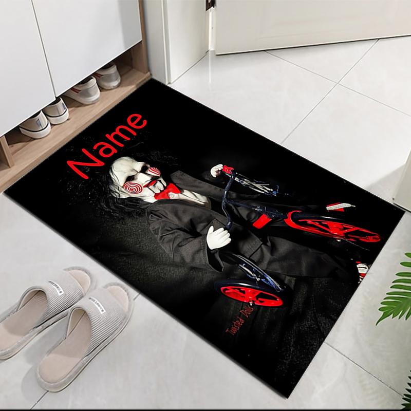 Custom Name Halloween horror Printed Carpet, for Office Chair Living Room Bedroom Kitchen Room Decor Gifts.