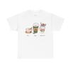 “Chai, Coffee, Frappuccino” Illustration Unisex Graphic Caffeine Drinks T-Shirt