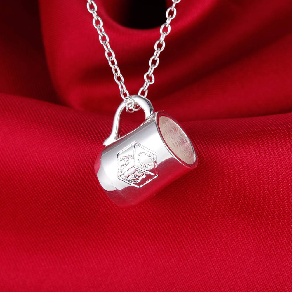 925 Sterling Silver Necklace Water cup Pendant for Women Wedding Jewelry Luxury Fashion Style Fine Accessories High Quality Gift