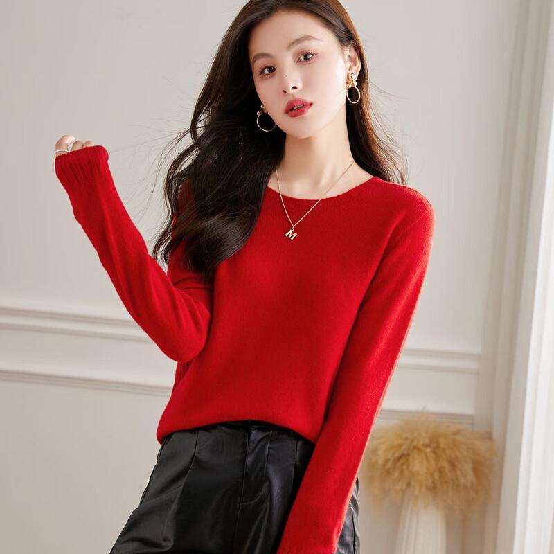 Srcr Women's 100% Lambswool Basic Knit Sweater