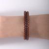 Leather Bracelet with Leather Strap, Stainless Steel Bracelet, Genuine Leather Bracelet, Retro Leather Ring, Men's Cowhide Bracelet