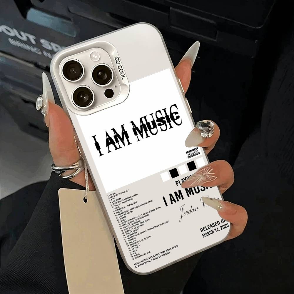 I AM MUSIC (Playboi Carti) Phone Case For iPhone 17,16,15,14,13,12,11 Plus,Pro Max,XS,white Silver Phone Case