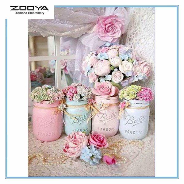 

ЗООЯ DIY Полный Круглый Алмазная Картина Цветы Художественная Мозаика Домашний Декор Вышивка Крестом