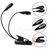 New Bright Adjustable Dual Arm Clip-on Desk Light with Flexible Goosenecks for Study, Music, and Reading - Double Lamps with 8 L