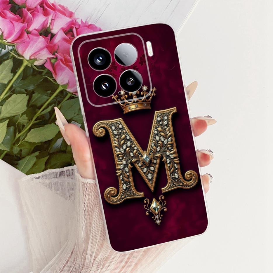 For Xiaomi Mi 15 Pro Case Luxury Crown Letters Cover Clear Silicone Soft Slim Phone Case For Xiaomi 15 Pro Mi15 Pro Fundas Coque