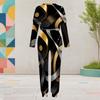 Women Plus Size Dark Purple Halloween Printed Round Neck Long Sleeve Cuffed Top Pocket Cuffed Pants Two Piece Set