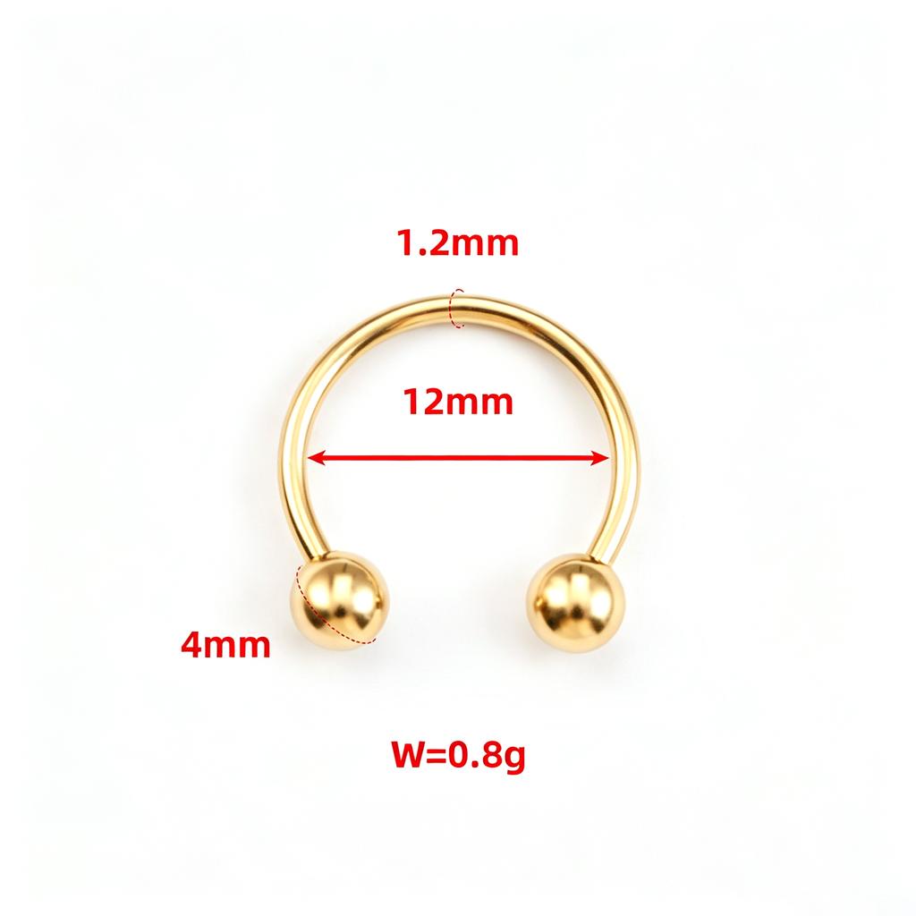 Stainless SteelHorseshoe Hoop Rings Ear Cartilage Nose Septum Eyebrow Tragus Lip Daith Helix Piercing Jewelry Unisex 18g