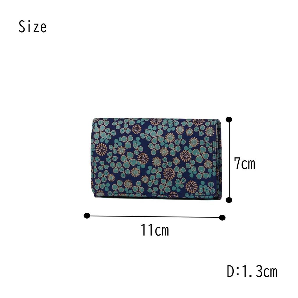 [Inden-ya] Inden White Clovers, Traditional Crafts, Koshu Inden, Deerskin, Lacquer, Original Brand ([No. 7306] Business Card Case)