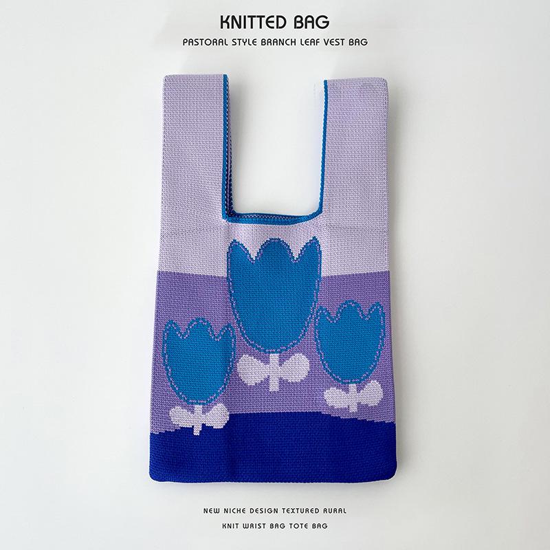 Colorful Knitted Handbags: Women's Fashion Shoulder Bags & Vest Waistcoat Styles