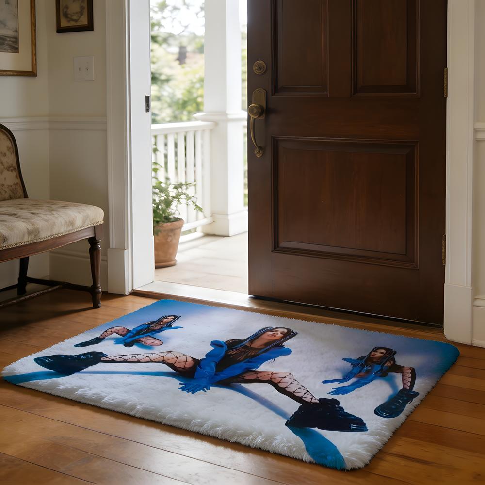 KKenia Os PinkAura Singer Floor Mat Soft Flannel Absorbent Mat Non-Slip Rug Home Bedroom Bathroom
