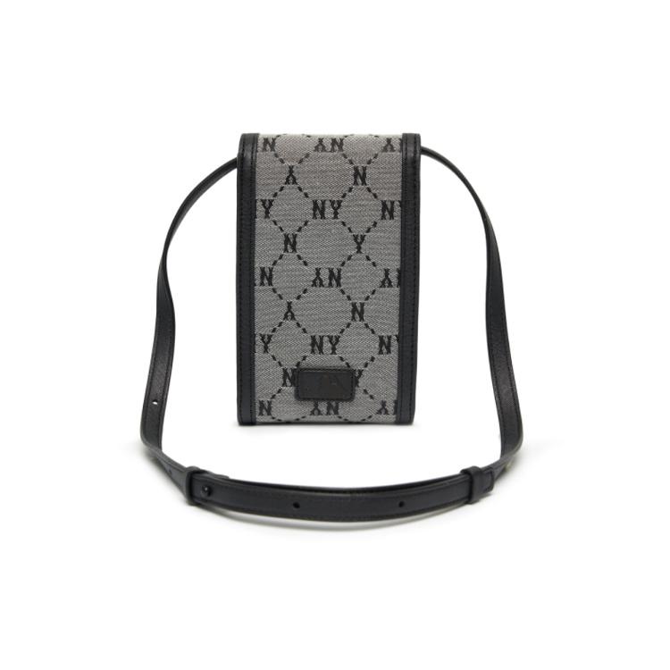 New MLB Monogram Collection Polyester Cell Phone Pouch, Shoulder Bag, Crossbody Bag Regular Unisex Gray 3ACRH011N-50GRS