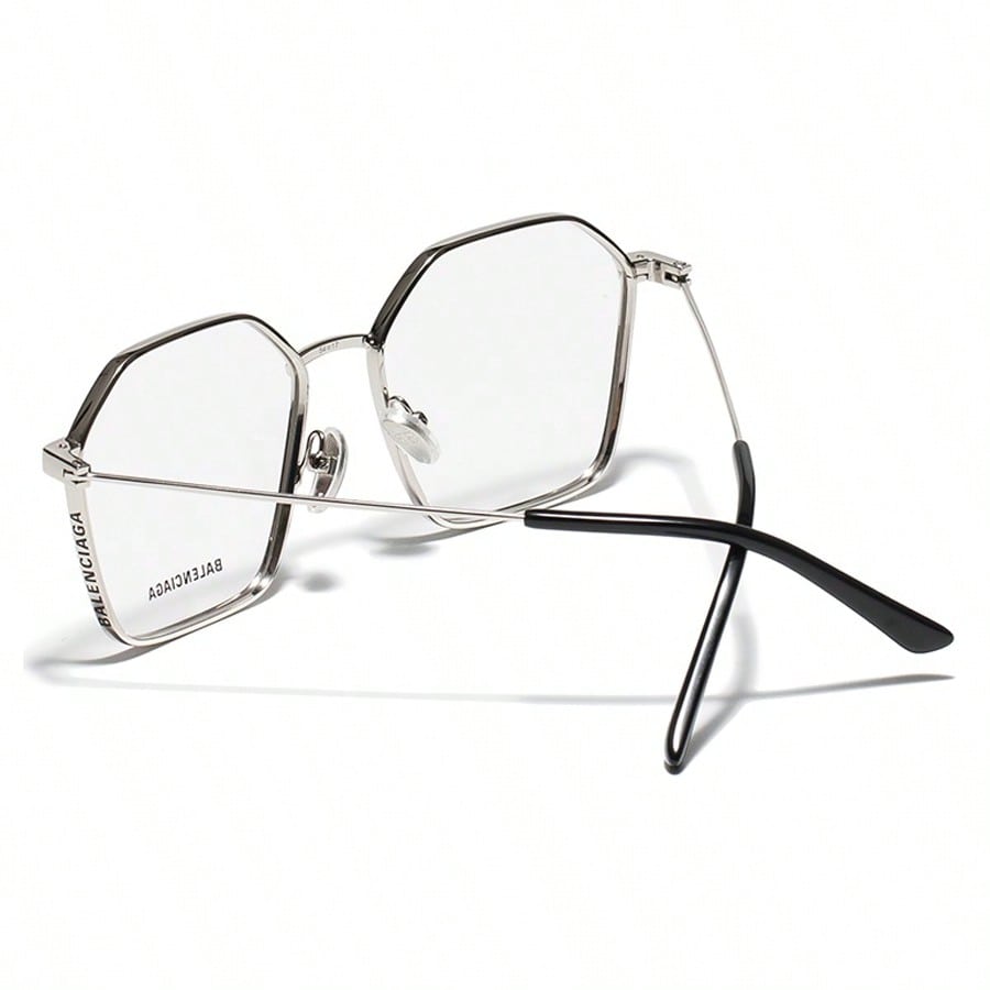 Balenciaga BB0198O Silver Geometric Eyeglasses Frame
