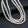 1String, 6-7mm White Natural Freshwater Near Round Pearls 36cm Loose Beads for Handmade Jewelry Craft Supplies, DIY Holiday Gifts