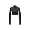 Originals Velvet Crop Top With Logo Women Tops Black IT9660