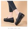 Fashion High Quality Women Shoes Light Comfort Flas Platform Shoes Metal Buckle Casual Mother Shoes Wedge Women Loafers