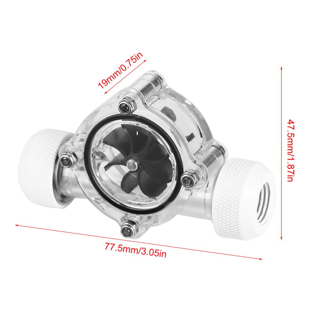 G1Celsius4  Thread Port Female to Female   Meter Indicator for PC Water Cooling 8 Impellers(Black)