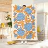 Illustration M-Matisse Style Floral Print Throw Lightweight 240g Flannel Blanket Soft Skin-friendly for Summer Cooling