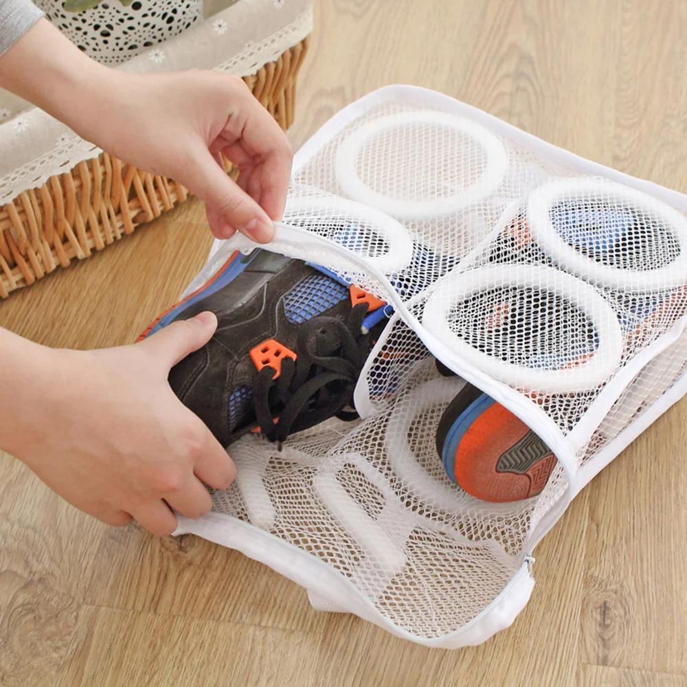 Shoes Laundry Bag Protective Organizer Net Dirty Canvas Storage Pouch Hangbag Sneakers Mesh Laundry Sleeve Slippers Washing Bag