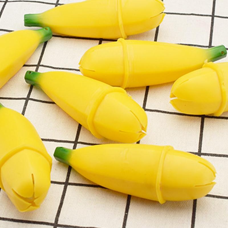 Fidget Toy Hand Squeeze Ball Vent Banana Miniature Novelty Toy Toddler Gift Stress Relief Toy Realistic Peeling Banana