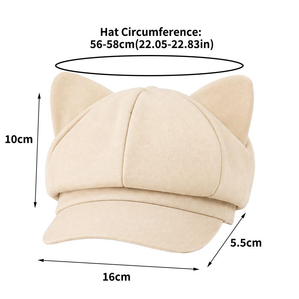 Leopard Print Beret Cap Anti-UV Painter Hat Fashion Cat Ear Hat Outdoor Sports