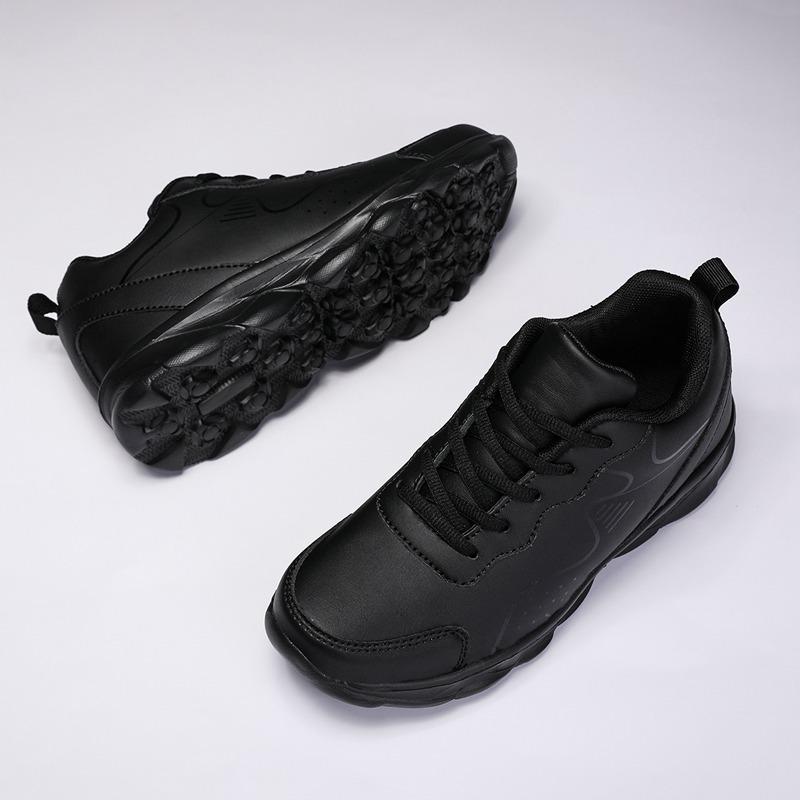 Adidași de piele pentru femei, noi, din piele, impermeabili, pantofi casual pentru femei, negri, cu talpă moale, ușori, pantofi de alergare